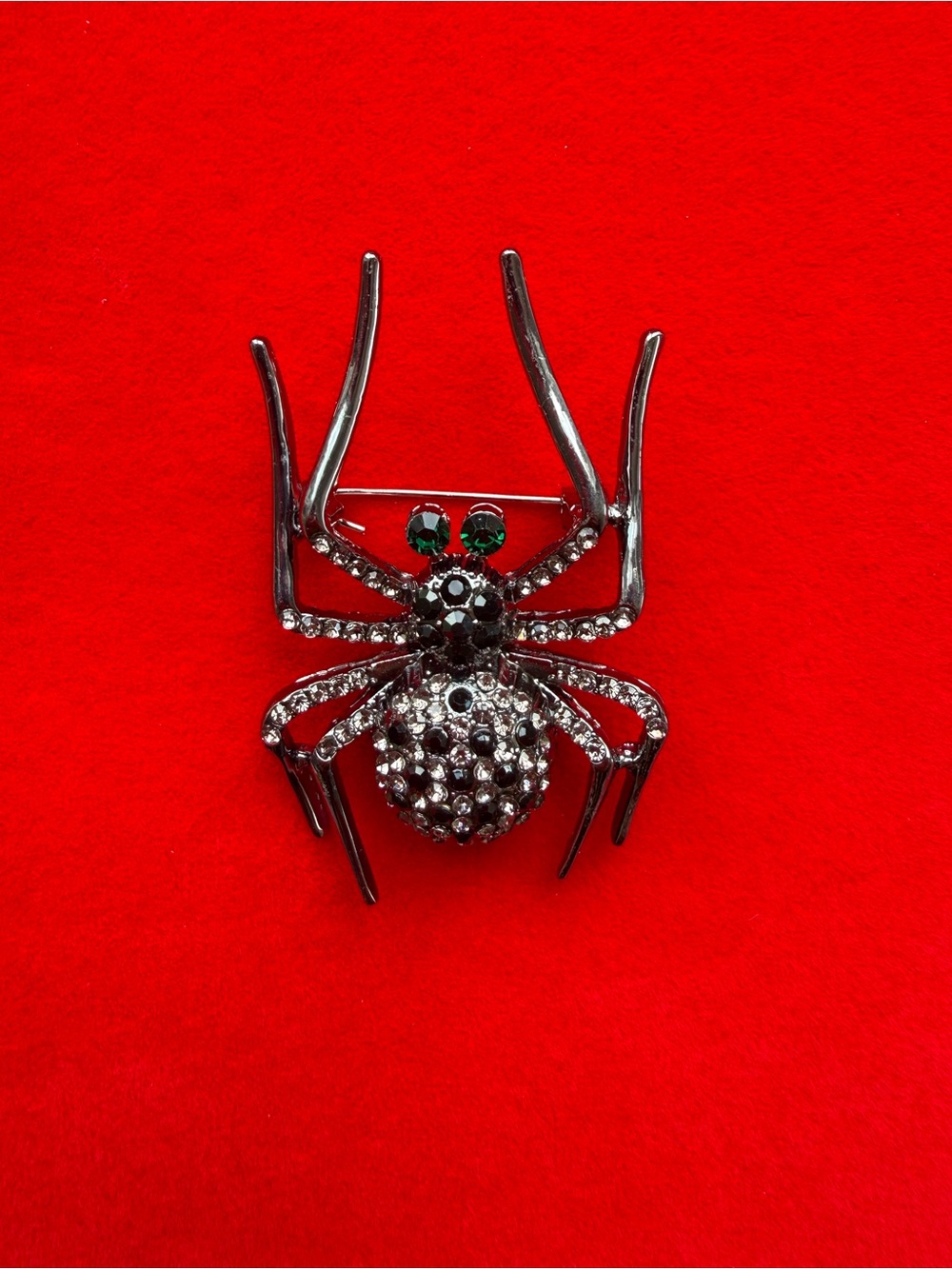 American Vintage Black and Green Spider Brooch